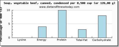 lysine and nutritional content in vegetable soup